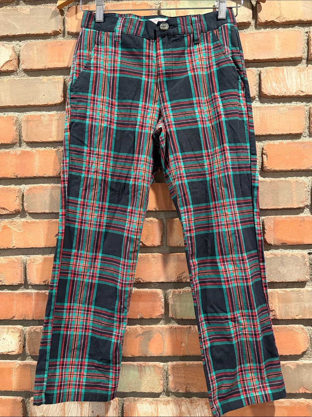 Cat & Jack Plaid flaunt front Pants in Red, Green & black